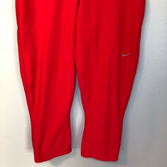 Nike Dri-Fit Just Do It Red Capri Leggings Size Medium - Picture 3 of 7